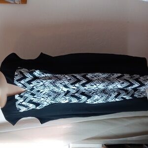dressbarn Black and White Patterned Dress
